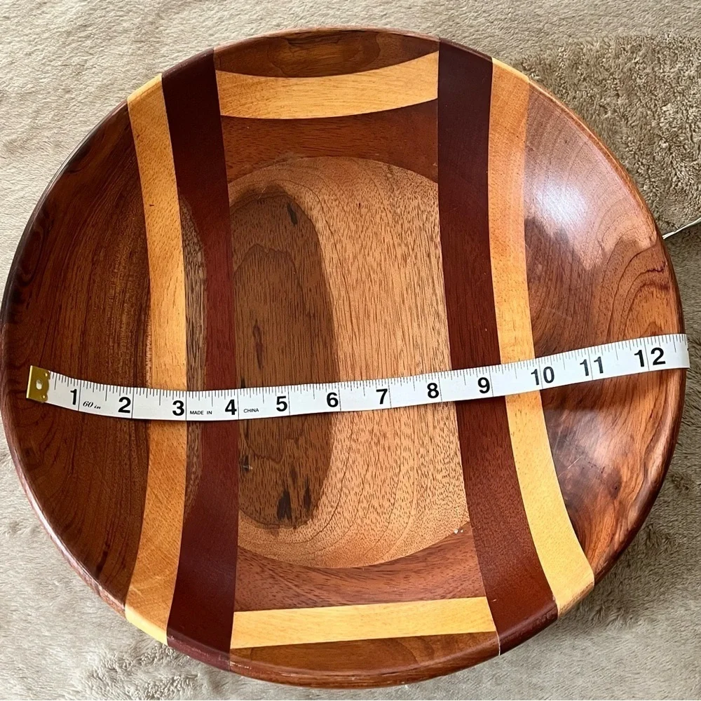 Vintage Malacca Timber Woodwork Inlaid Bowl 123 Malaysia 12